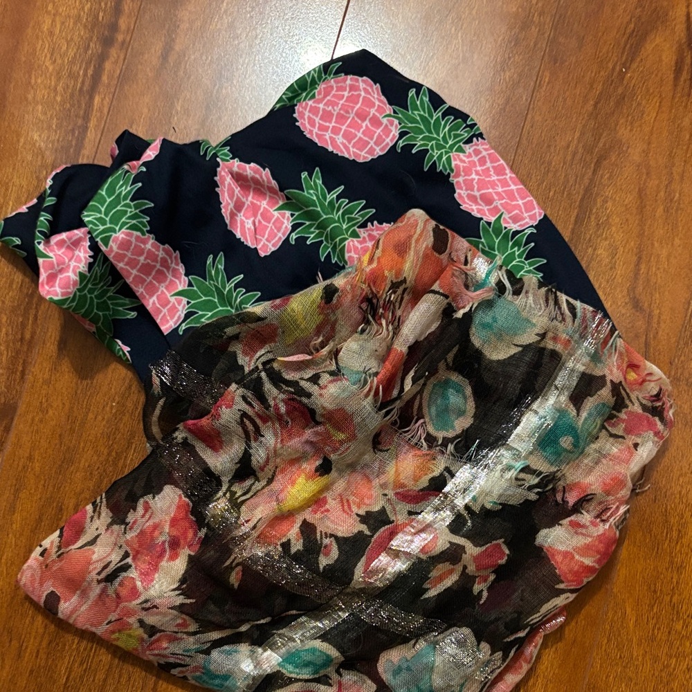 Floral and Pineapple Print Scarves